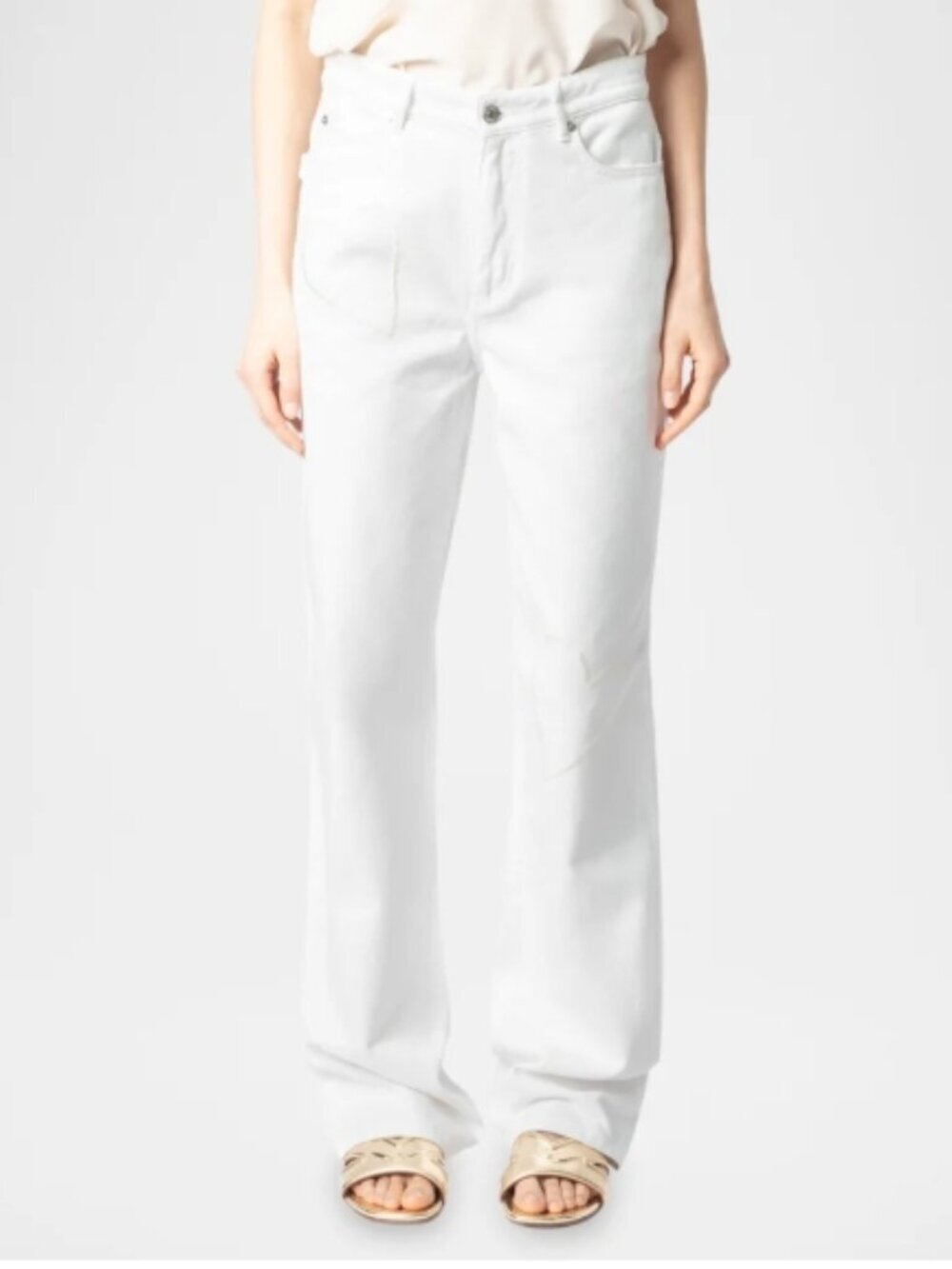 Zadig & Voltaire Elio Straight‑Leg Jeans in Judo White, size 25, NWT